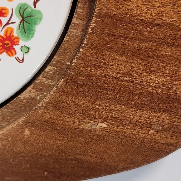 Vintage Mid Century Modern Wood Cheese Charcuterie Board - Retro ceramic tile - Picture 5 of 16